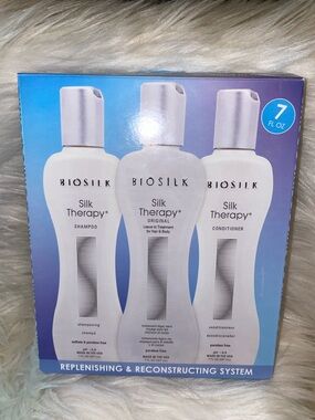 Biosilk Silk Therapy 3pc Set Shampoo Conditioner Leave-In Treatment 7oz NEW